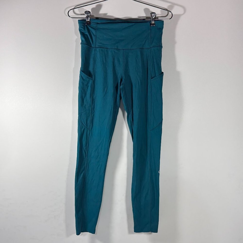 Lululemon Fast and Free High-Rise Tight 25" Teal Leggings Women Size 6